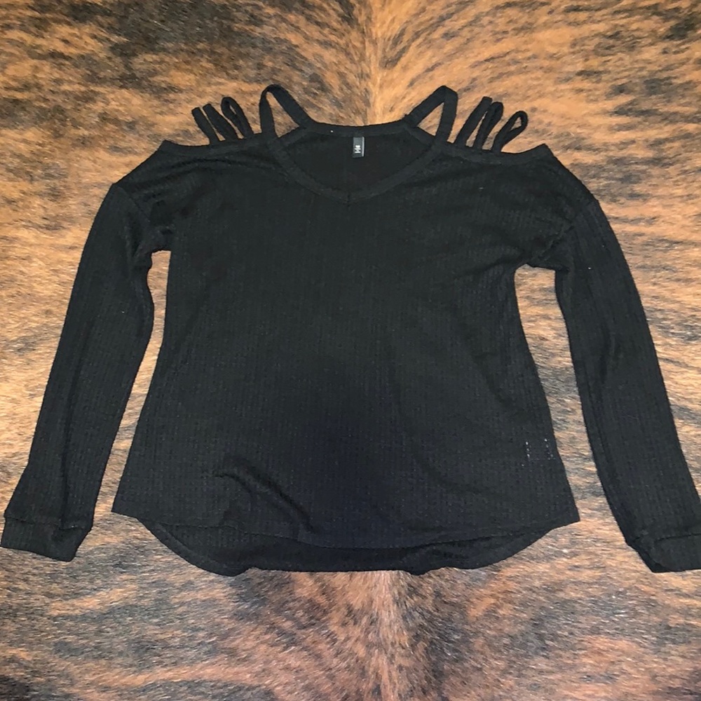 Black long sleeve v-neck sweater shirt Womens small